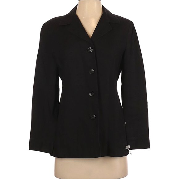 Talbots 100% Linen Black Blazer Size 4 - Picture 1 of 4
